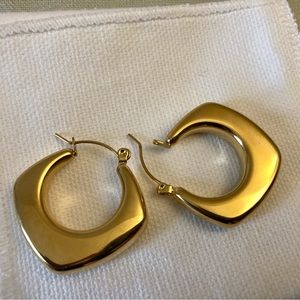 18k gold chunky hoops earrings